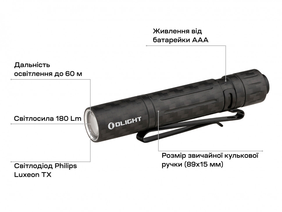 ᐈ Фонарь Olight I3T EOS Carbon Fiber (23703917) - купить в