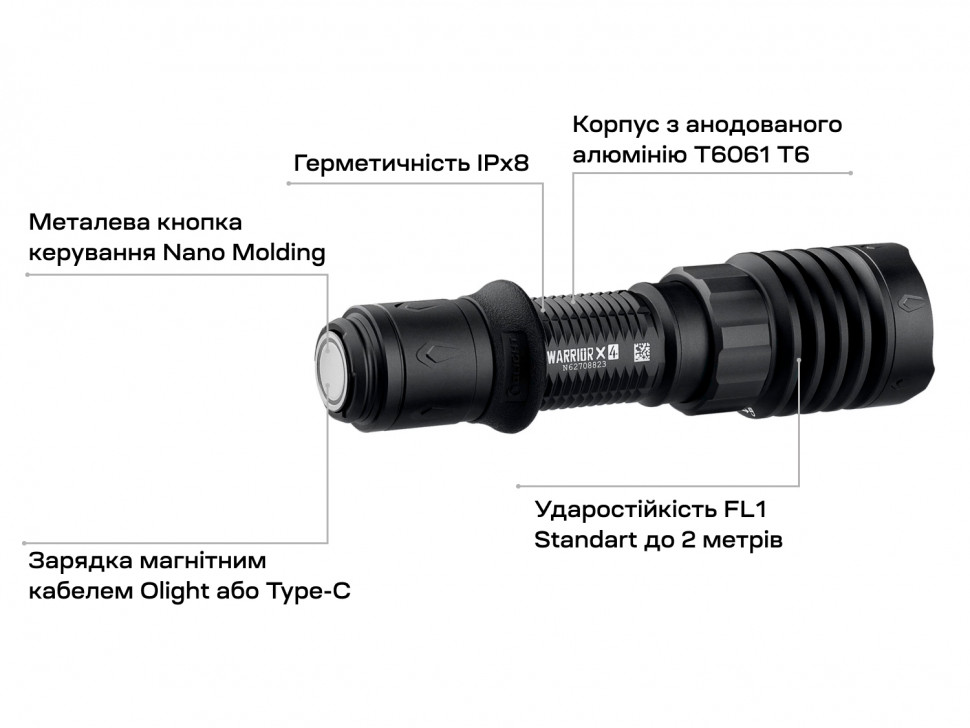 ᐈ Фонарь Olight Warrior X 4 Matte Black (23704376) - купить в